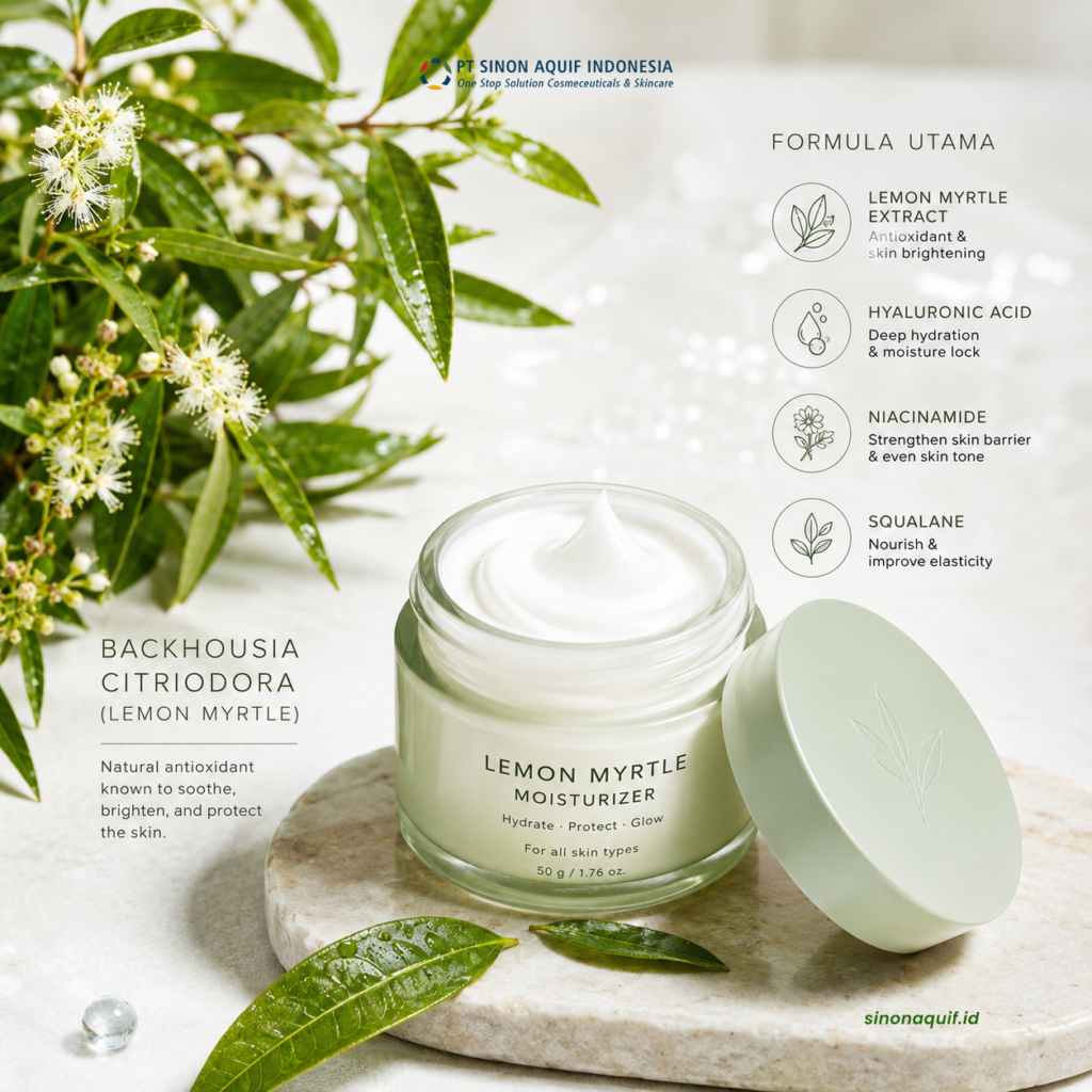 Apa Itu Lemon Myrtle (Backhousia citriodora)? gambar produk skincare yang dibuat dari bahan formula Lemon Myrtle (Backhousia citriodora)
